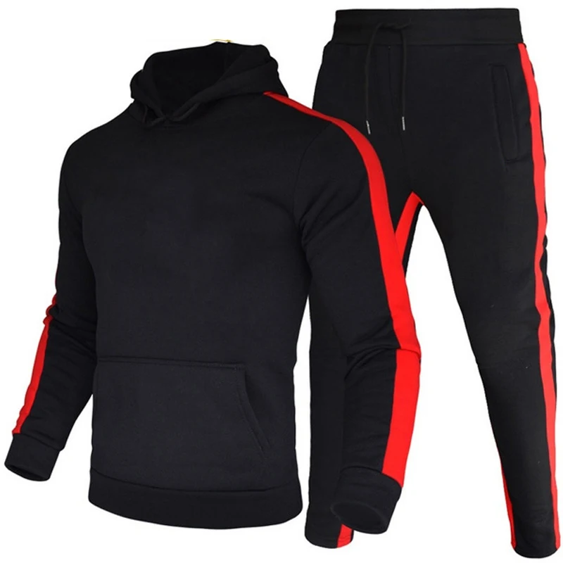 Conjunto de treino casual masculino, moletom e moletom, esportes ao ar livre, terno de corrida, moda