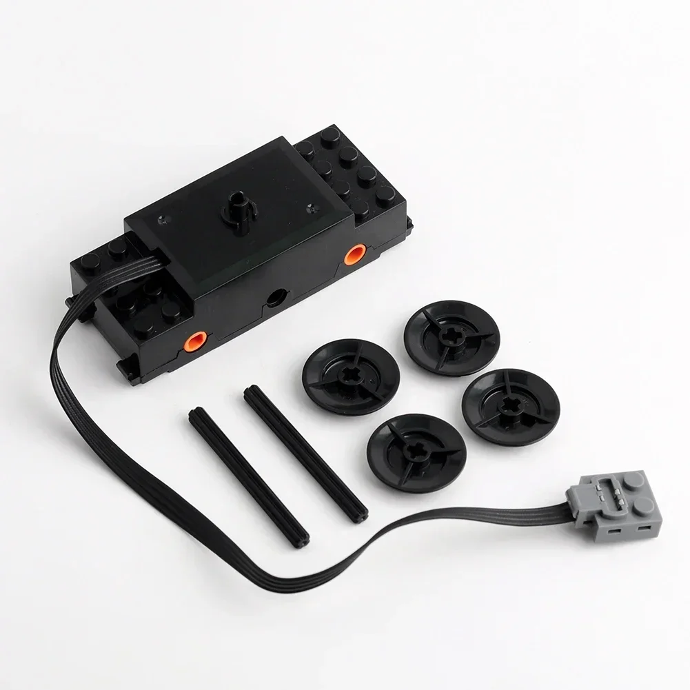 Motor de trilha de trem 88002 moc peças técnicas motores orbital com eixo da roda blocos de construção de eixo cruzado para 10254 trilhos diy