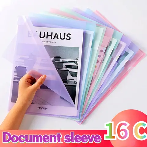 12Pcs 문서 가방 방수 폴더 A4 지우기 파일 디스플레이 도서 L 유형 플라스틱 프로젝트 포켓 재사용 가능한 이력서 슬리브 Best5