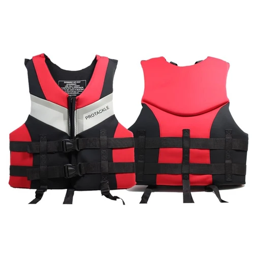 Imagen 2 del producto Chaleco salvavidas de neopreno para adultos y hombres, chaleco de seguridad con flotabilidad a la deriva, hebilla de espuma flotante para surf, velero, barcos de carreras, kayaks