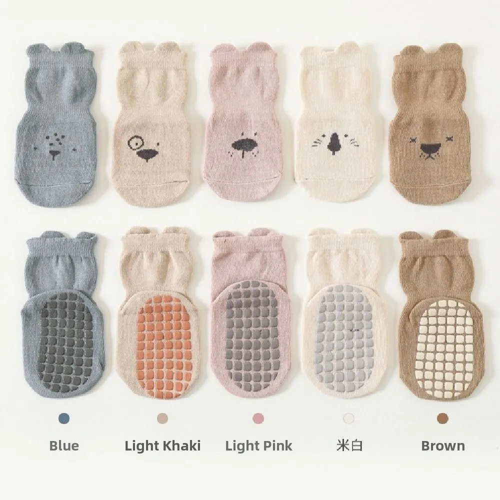 5 أزواج الترامبولين الجوارب عدم الانزلاق الطفل جوارب يمكن السير بها على الأرض لينة تنفس طفل خطوة الجوارب موضة لطيف الاطفال الكرتون الجوارب الأطفال