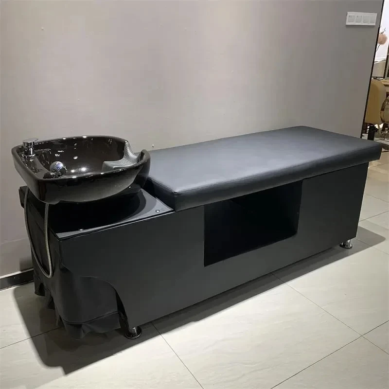 

xxqBarber Shop Hair Salon Shampoo Chair Thai Corpse Pose Massage Shampoo Bed Shampoo Chair Ceramic Basin