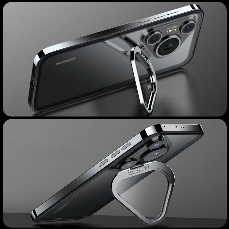 Luxury Aluminum Alloy Bumper For Huawei Pura 70 Pro Ultra Strong Frame Camera Ring Glass Snap buckle Holder Bracket Armor Cover