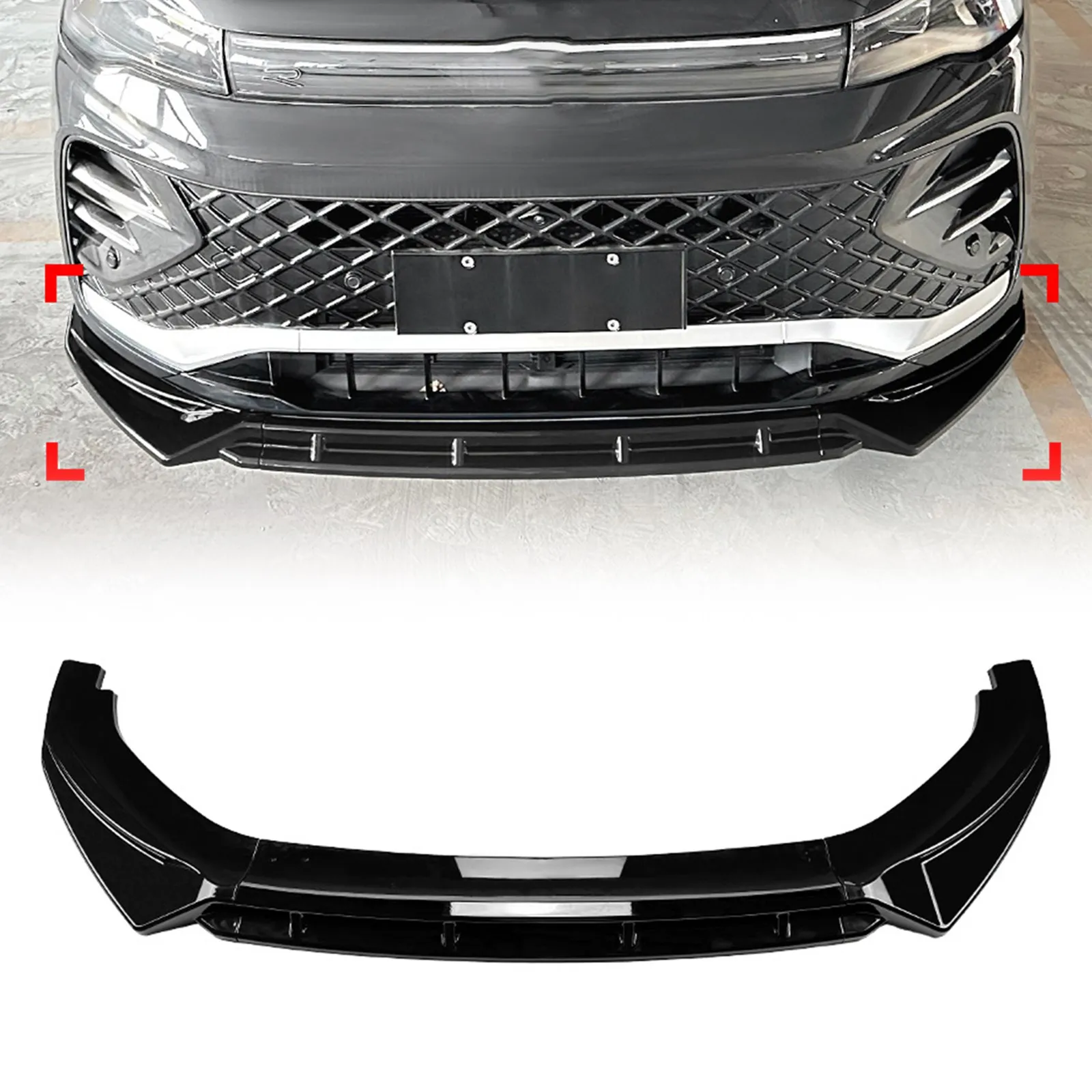 Car Front Bumper Spoiler Lip Kit For VW Tiguan MK3 Rline 2024-2025 Spoiler Canard Covers Body Kits Car Accessories