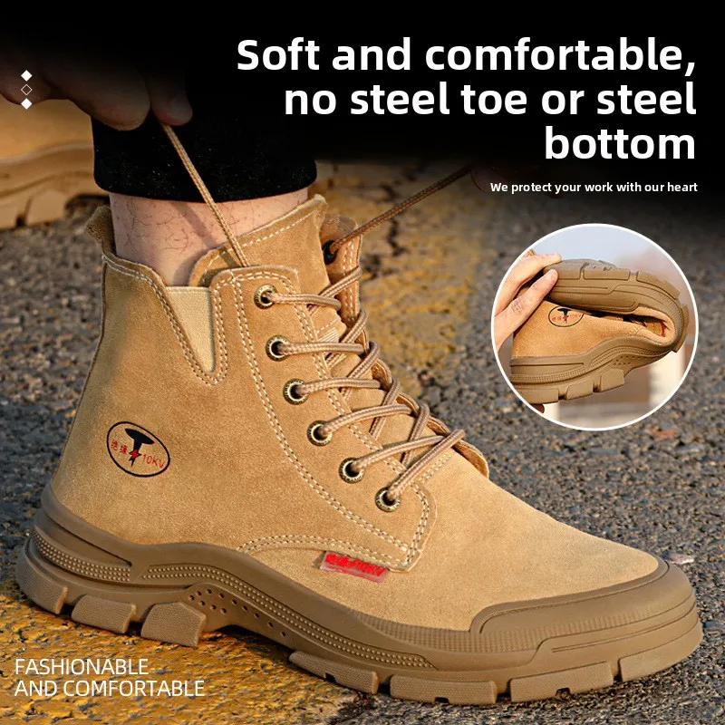 

Высокие мужские изолирующие обувь по страхованию труда без стальной головки. Легкий дышащий и износостойкий электросварщик.