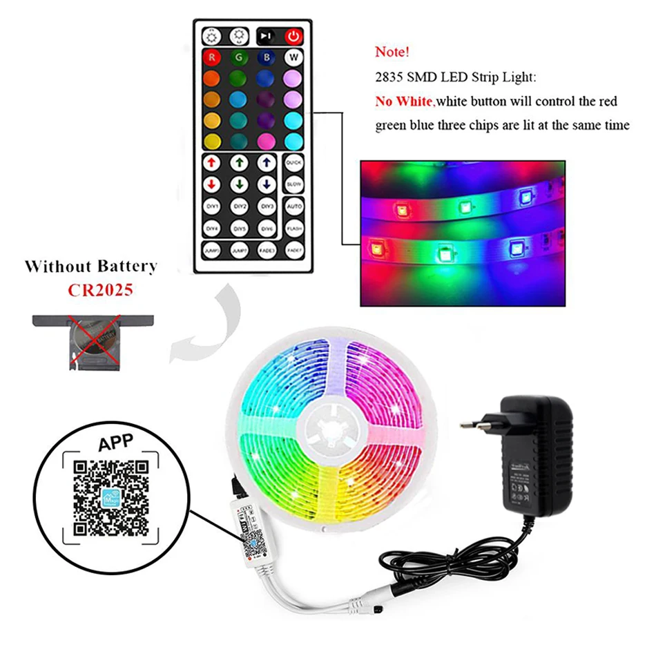 Smart WiFi RGB IR LED Controller With 44Key Remote Voice Smartphone APP Control for 5V-24V 5050 2835 RGB LED light Strip