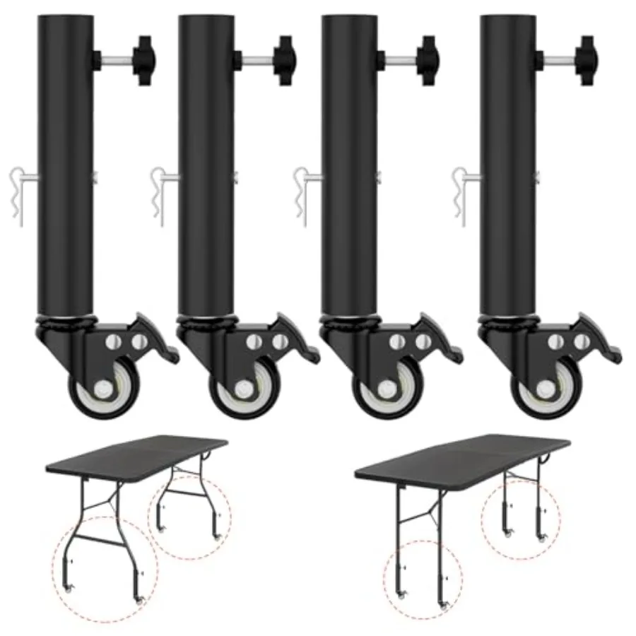 

Table Leg Extender with casters Adjustable Metal Table Leg Extender Table Leg Extender for Straight and Curved Legs 2 Levels/He