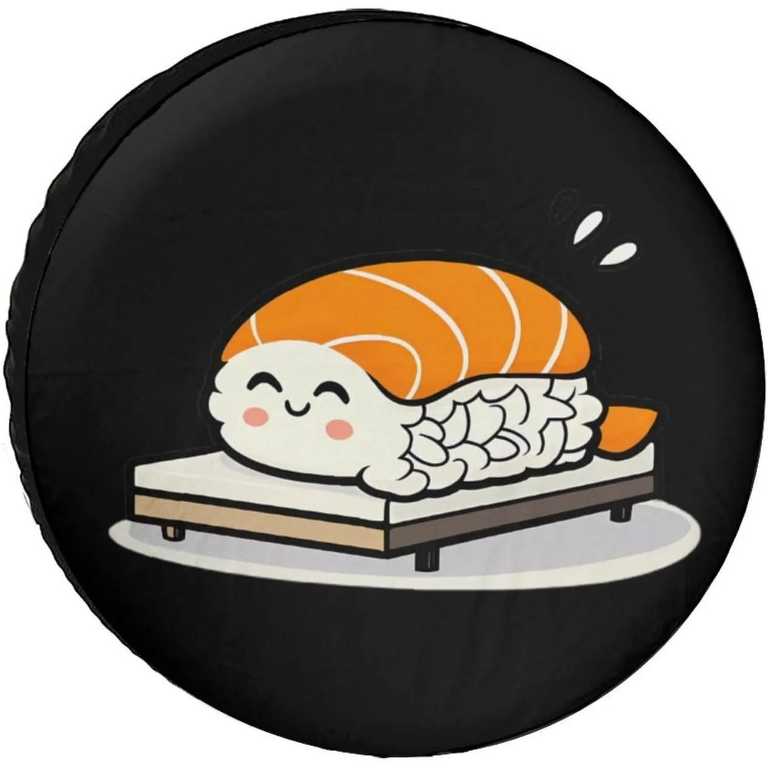 Cute Sleeping Sushi Roll Cartoon Spare Tire Cover Durable Wheel Protector for SUV Camper