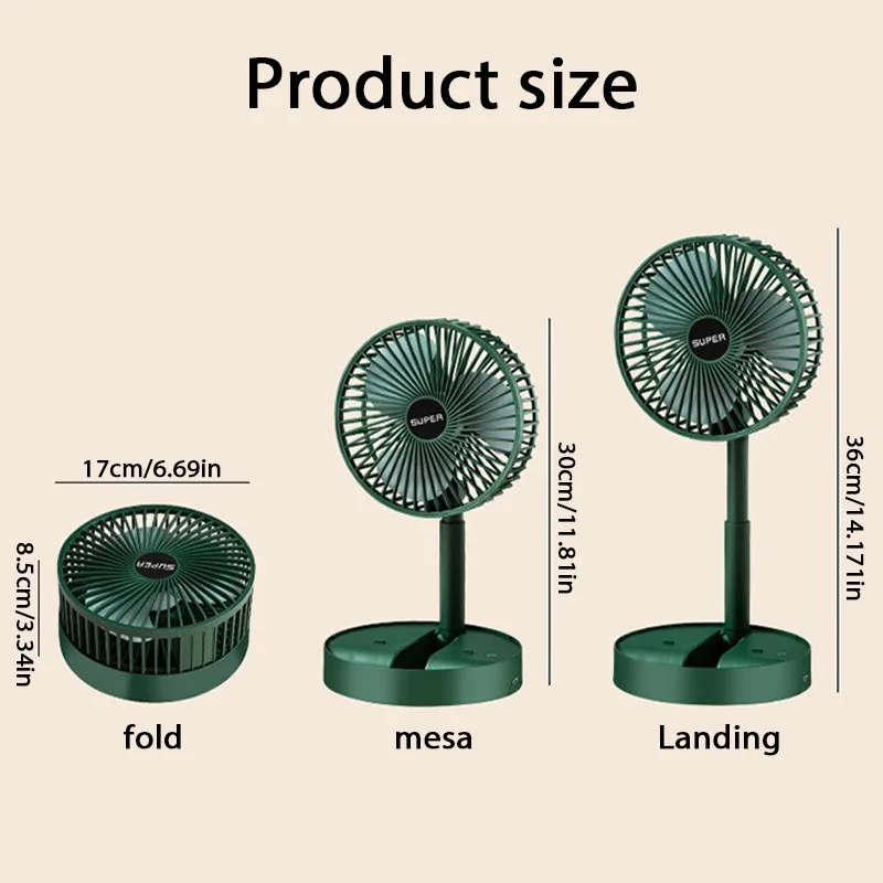 Desktop Fan Charging Model Long Endurance USB Foldable Mini Retractable Fan Dormitory Portable Desktop Electric Fan