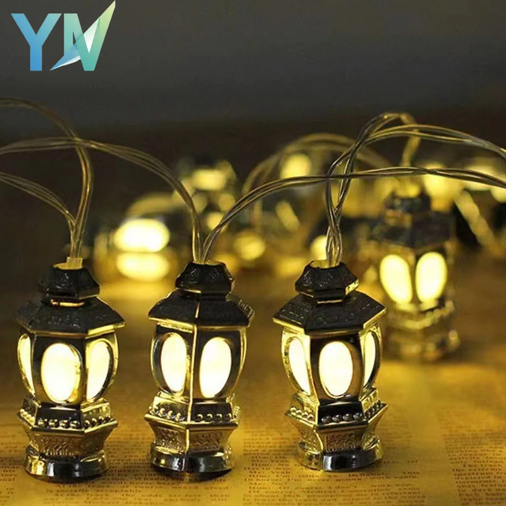Ramadan Celebration Star Moon LED String Lights Crescent Design for Eid Home Decoration Islamic Holiday Party Lighting Decor