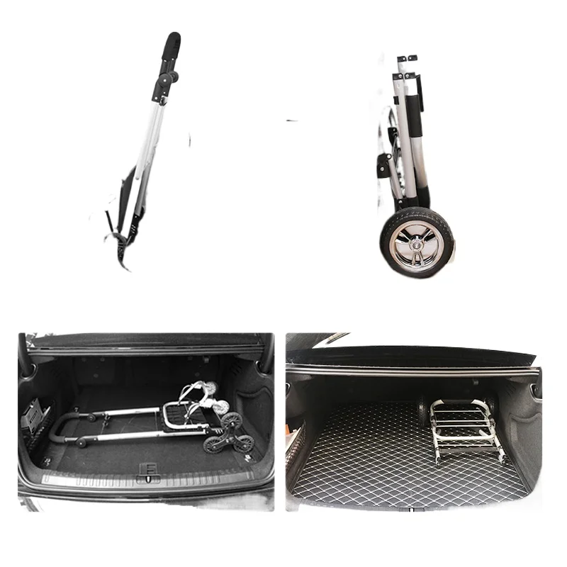 Foldable Shopping Cart for Grocery Hauling Portable Lightweight Pull Cart for Home Use Package Pickup Trolley for All Terrain