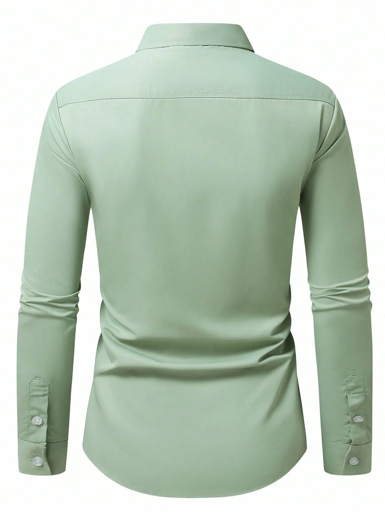 

Men's Business Casual Solid Color Long Sleeve Dress Shirt Fall