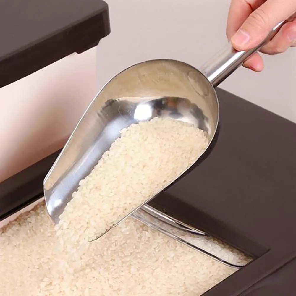 

8/9/10/12inch Stainless Steel Ice Shovel Dry Goods Shovel Kitchen Food Scoop for Flour Candy Ice Cream Dessert Coffee Beans