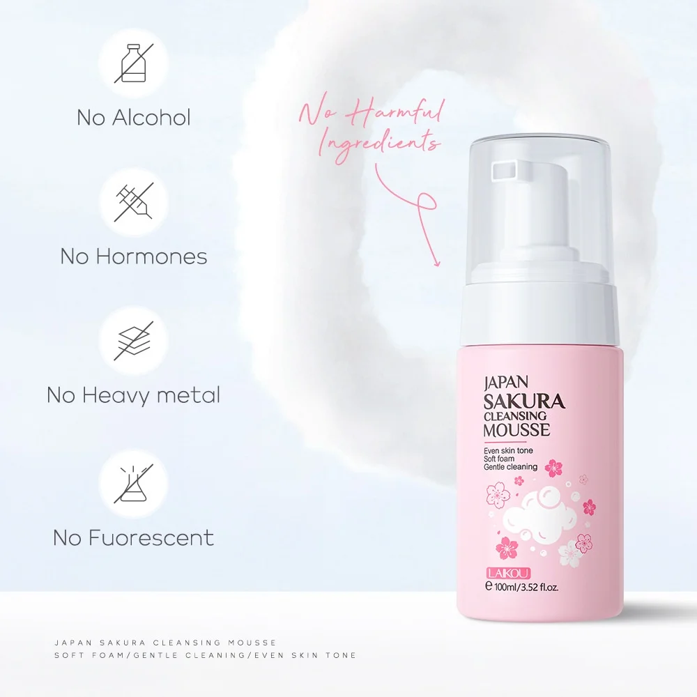 

Japan Sakura Cleansing Mousse 100ml Deep Clean Moisturizing Foam Face Wash For All Skin Types Whitening Beauty Bubble Skincare
