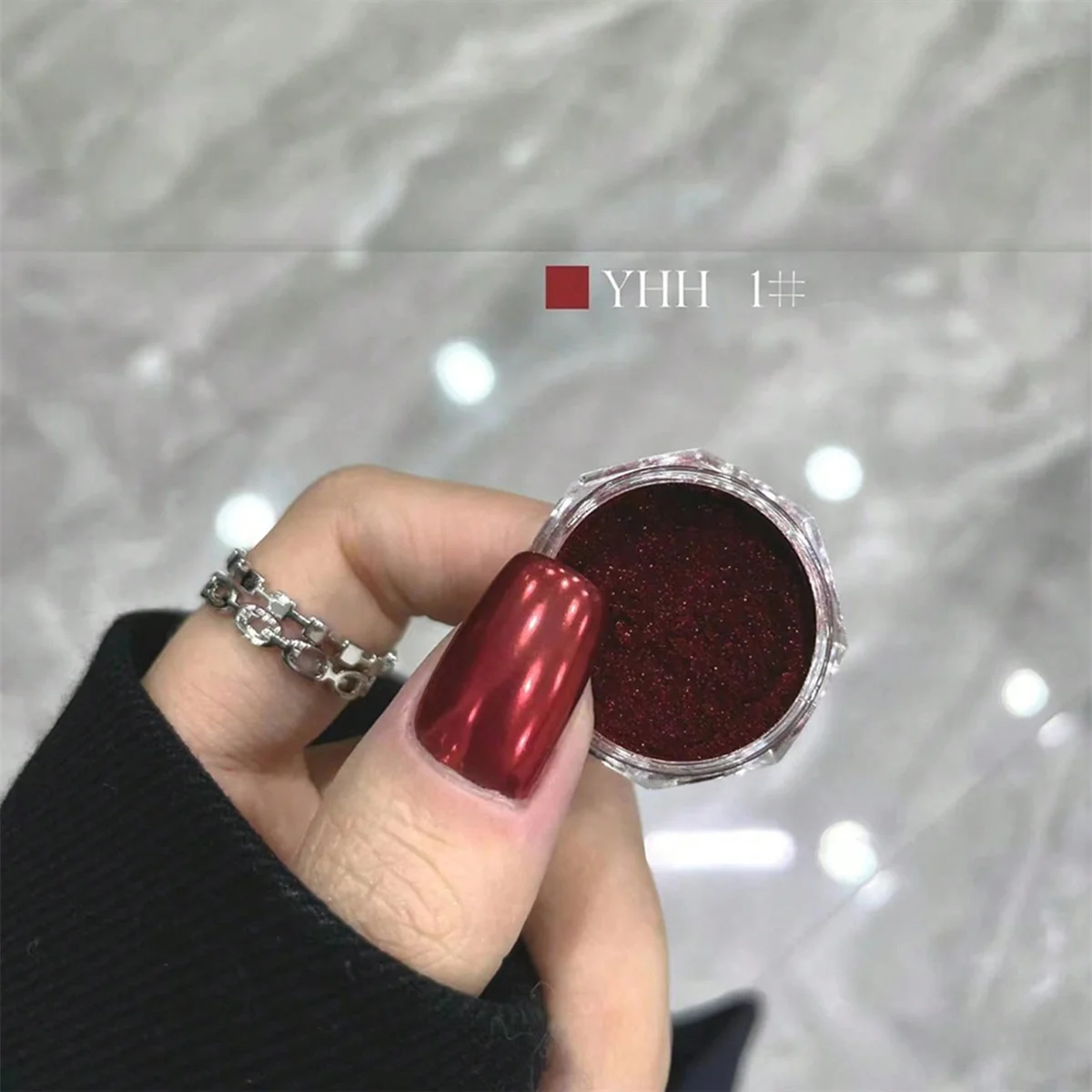 1 قطعة مسمار مرآة سحرية مسحوق متعدد الألوان معدن الكروم مرآة مسمار بريق الطلاء مسمار الفن خلق أدوات الديكور #3