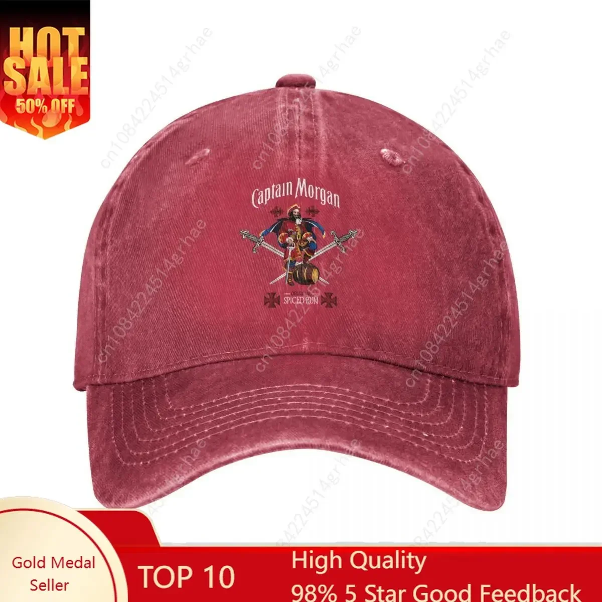 

Captain Morgan Men Women Baseball Cap Distressed Caps Hat Vintage Outdoor Summer Headwear