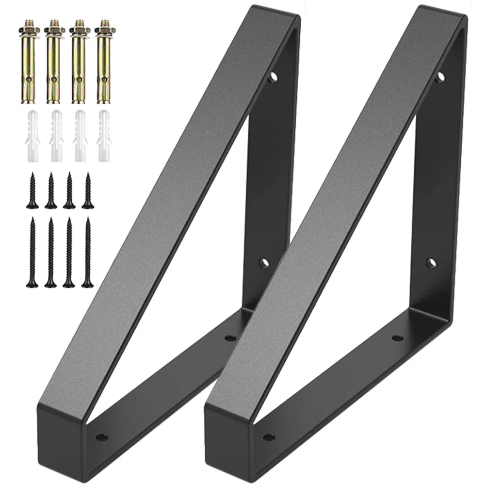 2 قطعة الأقواس الرف الثقيلة الحديد مثلث دعم ل الحائط رف معلق تخزين عرض L قوس