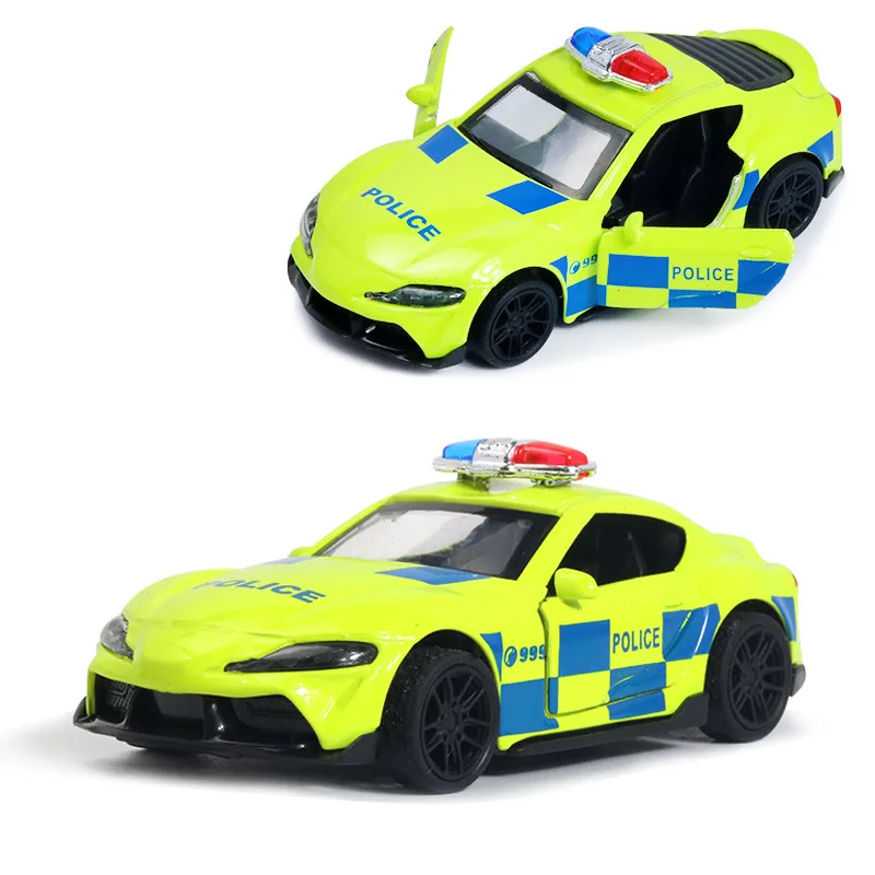 1:43 Die-cast Alloy Police Car Model Children\'s Toy with Openable Doors and Pull-back Function Simulation Alloy Car Models