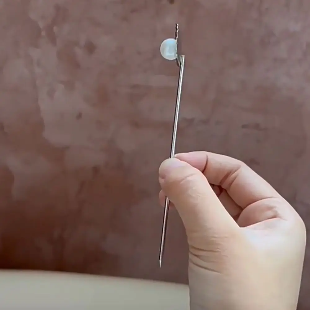 

4Pcs Luxurious Shell Pearl Design Fruit Stick 304 Stainless Steel Reusable Cocktail Pick Rust-proof Wine Needle Sandwich