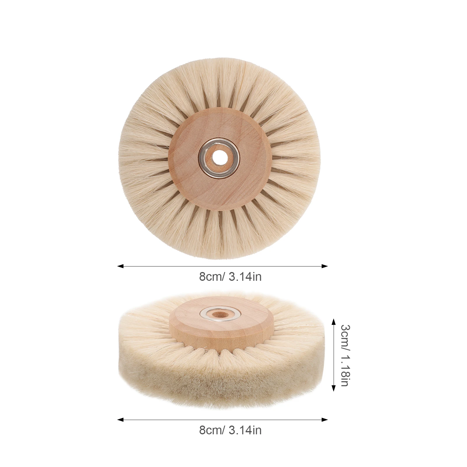 

Wooden Core Brush 4 Rows Bristles for Polishing Jade Gaps Removing Rust Drill Attachment Plastic Wheel Cleaning Metal Tools