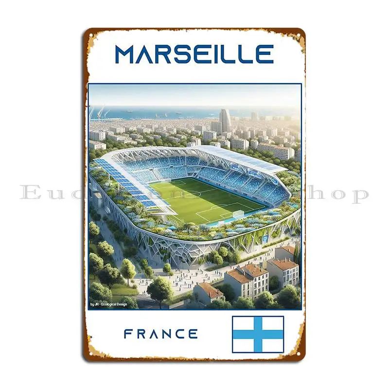 Marseille Stadium Ecological Design Metal Sign Party Home Garage Design Cinema Tin Sign Poster