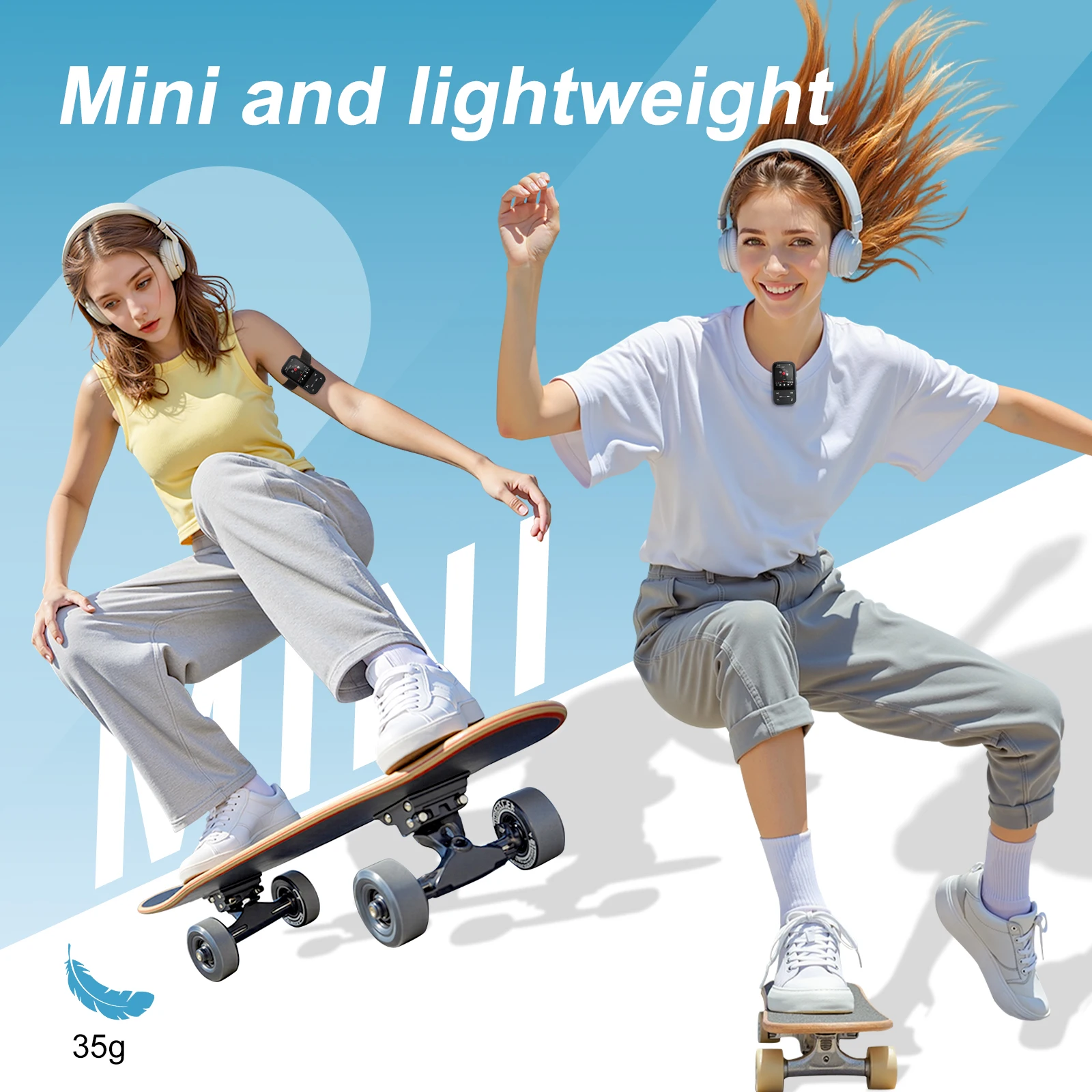 64GB Clip‑on Bluetooth 5.3 MP3 Player, Hi‑Fi Portable Sports Digital Music Player with FM Radio & Recording, for Running & Kids