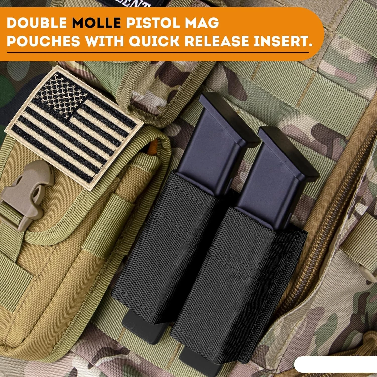 FAST 9MM Doppel-Magazintasche Taktischer Schnellverschluss 9mm Einzel-Magazinhalter Leichtgewichtige Molle-Magazintasche – Detail 4