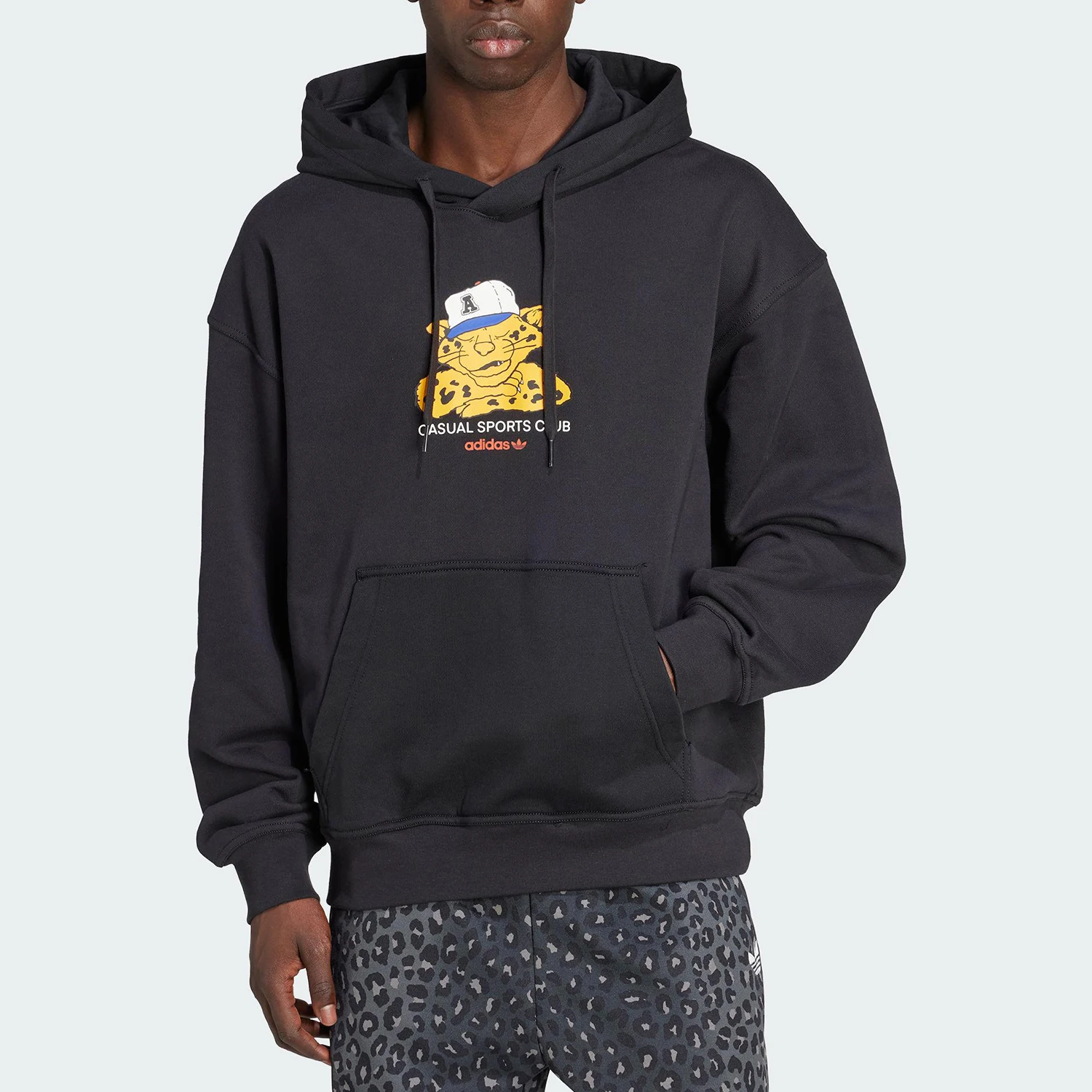 Adidas Authentic Trefoil Men's Hooded Casual Animal Pattern Sweatshirt JW0166