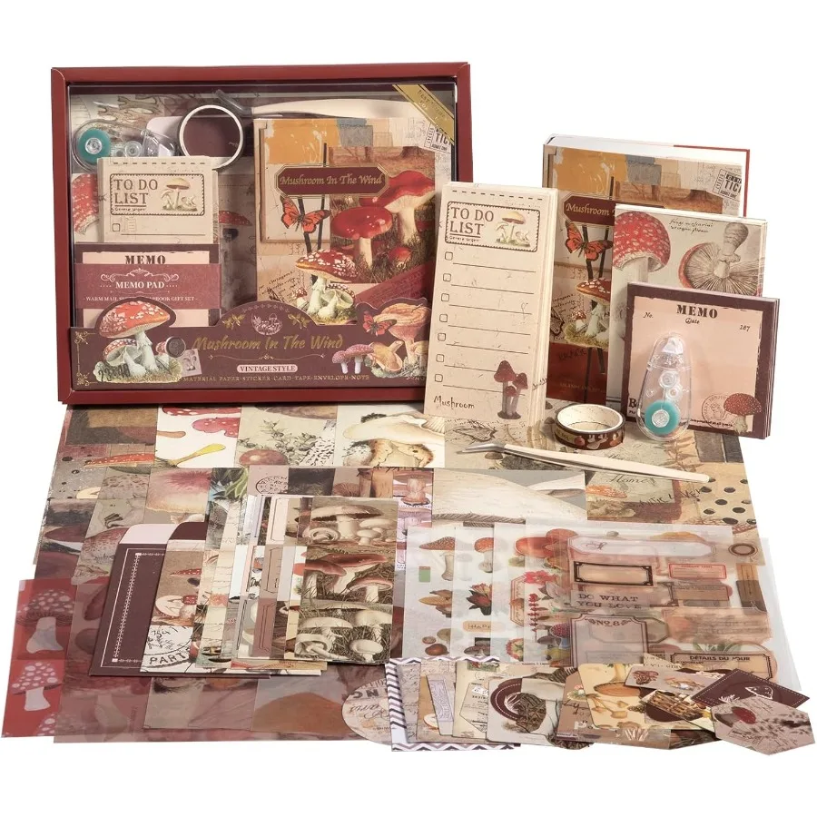 مجموعة لوازم ألبوم صور القصاصات مع ملاقط وشريط لاصق مجموعة يوميات جمالية عتيقة لحفظ الذاكرة حرفية P #2