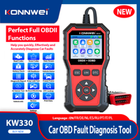 New KONNWEi Car OBD2 Diagnostic Tool Full Function Fault Code Clear Reader Vehicle Monitoring Sensor Test Car O2 Scan Tool KW330
