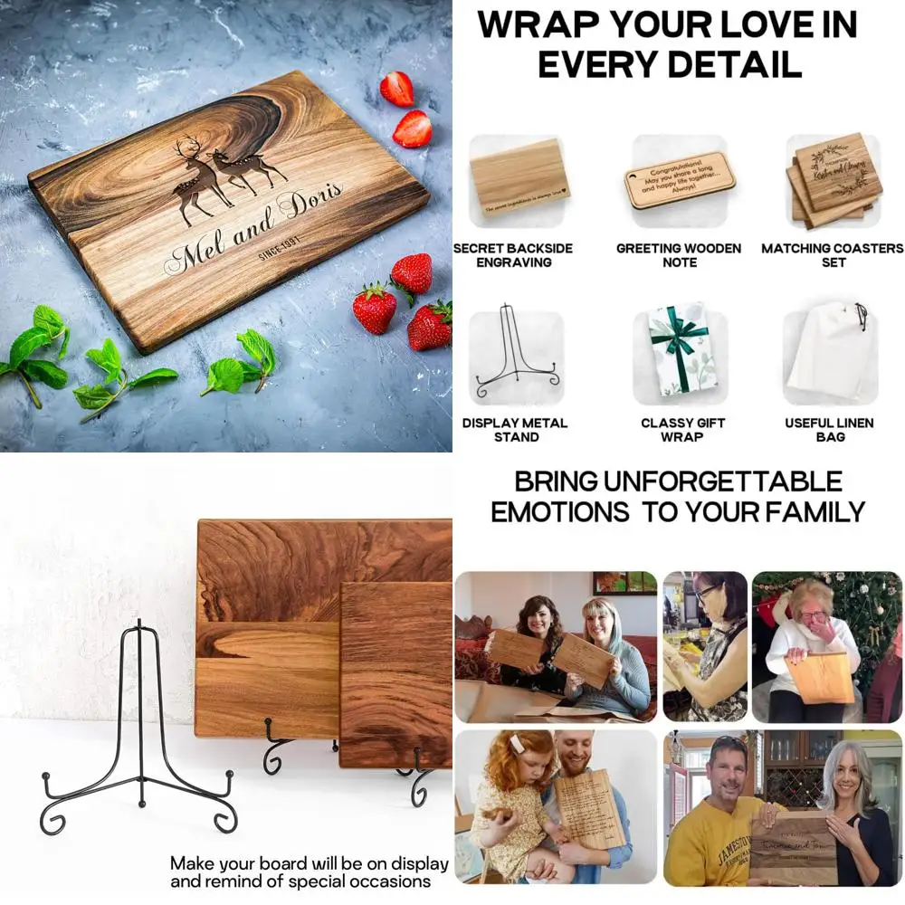 

engraved deer couple walnut cutting board - 10x14" for wedding or anniversary gifts