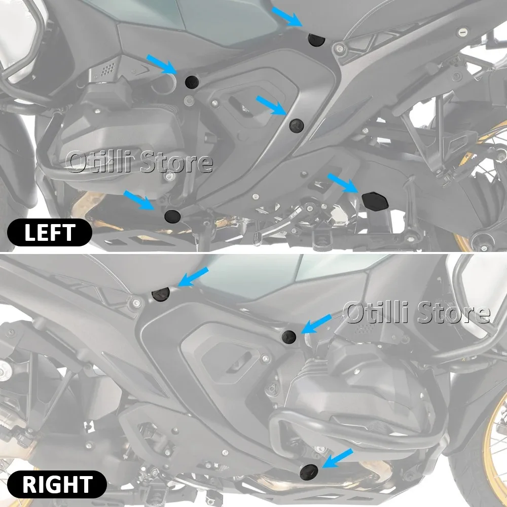 NEW Frame caps For BMW R 1300 GS R1300GS Adventure R1300 GS ADV 2023-2025 Motorcycle Frame Hole Caps Cover Plug Black With Logo