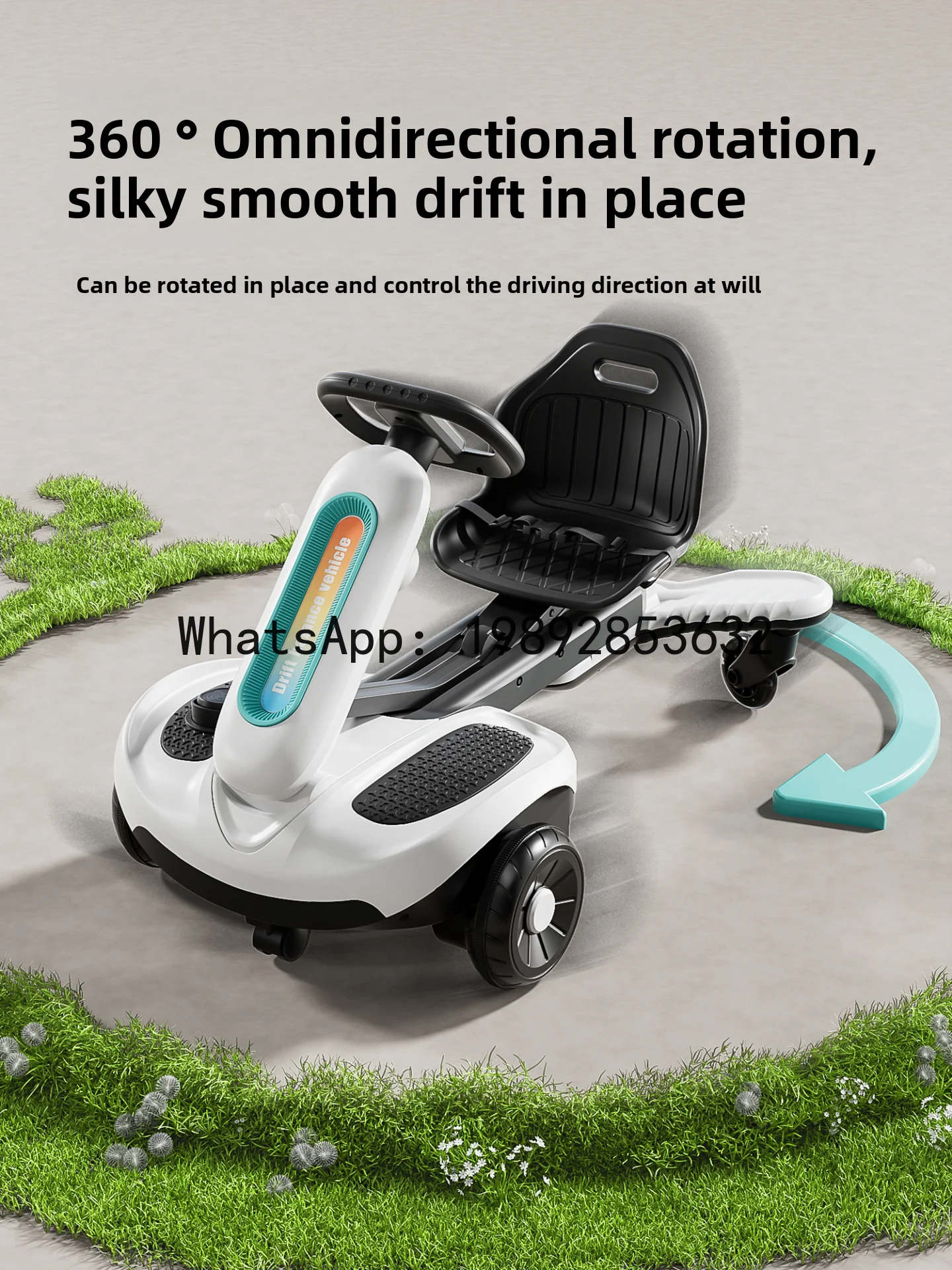 TQH Children's Electric Car Four-Wheel Vehicle Go-Kart Drift Car Ride-On with Remote Control Rechargeable