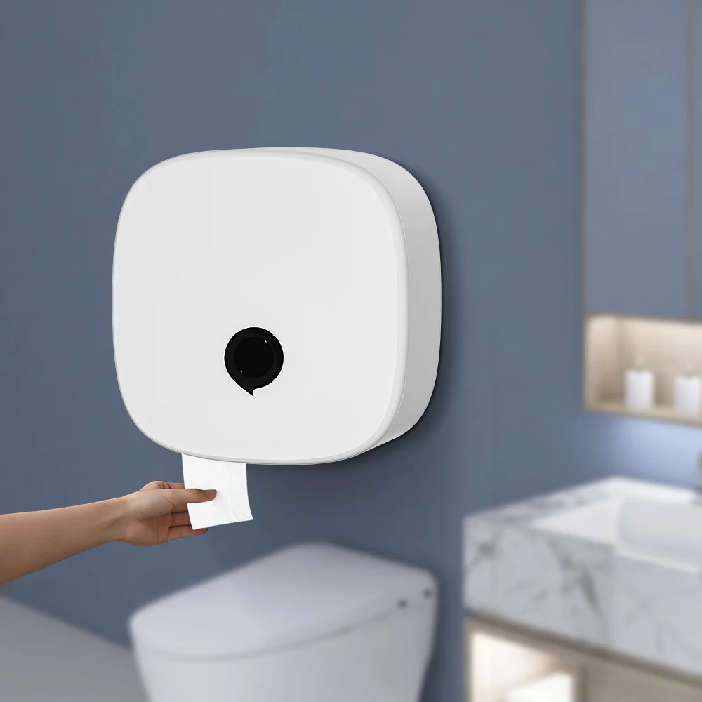 Modern anti-lock braking system  Plastic wall-mounted non-punch lockable large roll paper holder Tissue dispenser