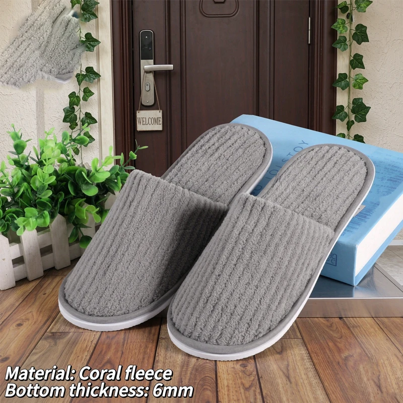 1Pair Travel Spa Hotel Non-slip Slippers Men Women Cotton Linen Flip Flop Shoes Slippers Full/Half Inclusive Guest Slippers Shoe