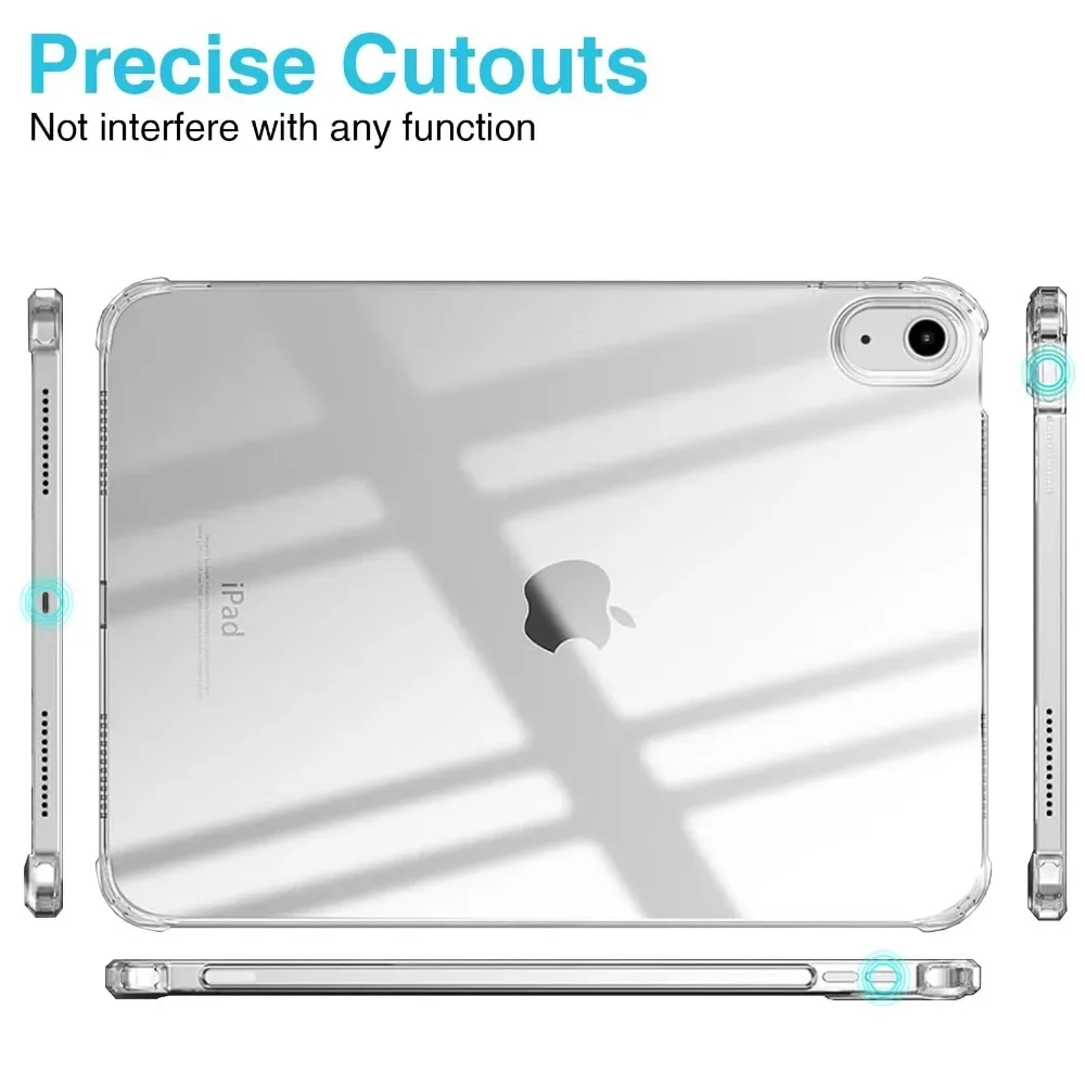 Shockproof Silicone Case For New iPad 10 2022 10th Generation A2696 Flexible Transparent Cover for Apple iPad 10 9 Inch Case
