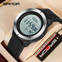 SANDA Brand New Year's Style Men Watches Sports Pedometer Countdown 50M Waterproof LED Digital Watch Military Wristwatch  2197
