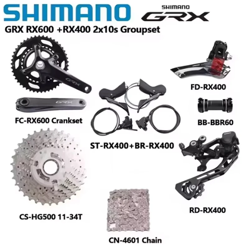 Shimano RX600 RX400 2x10S Group 170MM 46-30T Crankset GRX RX400
