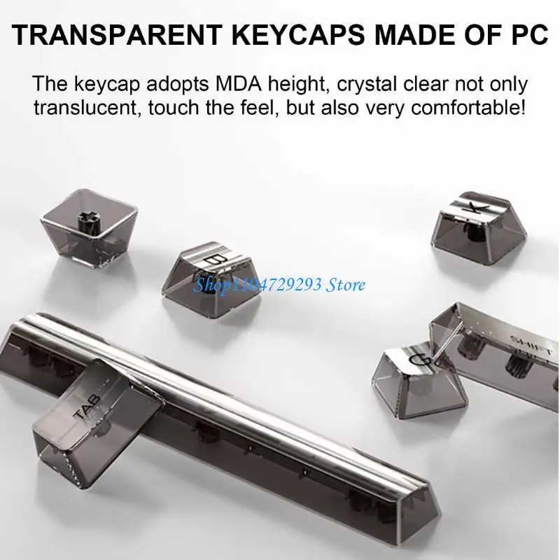Y2GD Mejora calidad precisión Clear Clear KeyCaps 115 OEM Perfil KeyCap