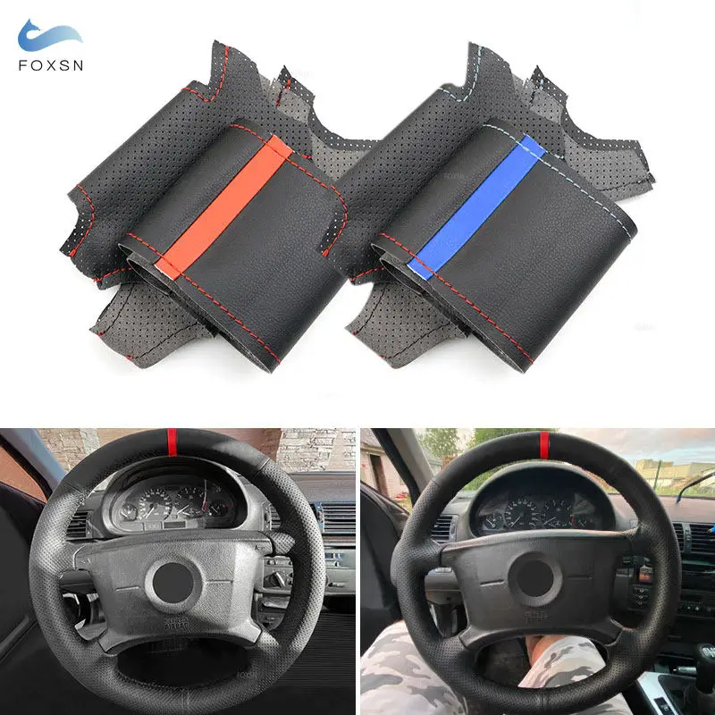 Car Steering Wheel Cover Leather Trim For BMW 3 5 Series E36 E46 E39 1995 1996 1997 1998 1999 - 2003 X3 E83 X5 E53 2000 - 2006