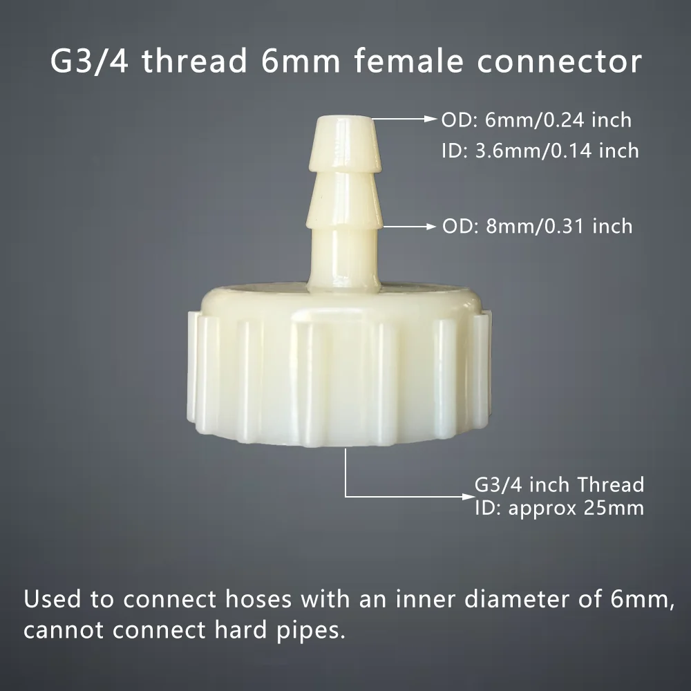 5Pcs Female Hose Connector G3/4 Inch Inner Thread Water Pump Nozzle Accessories Barbed Pagoda Joint Coupling Garden Irrigation