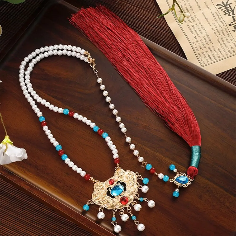 Tang Ming Song Dynasty Hanfu Ruyi Pendant Pearl Ethnic Style Chinese Necklace Clothing Accessories Chinese Style