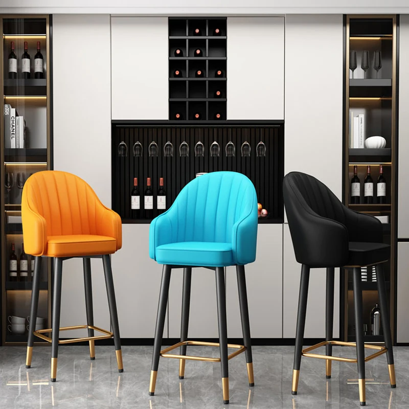 Designer Comfortable Italian Style Bar Chairs Rotatable Luxury Relax Living Room Bar Chairs Bedroom Home Furniture Banqueta HBBC