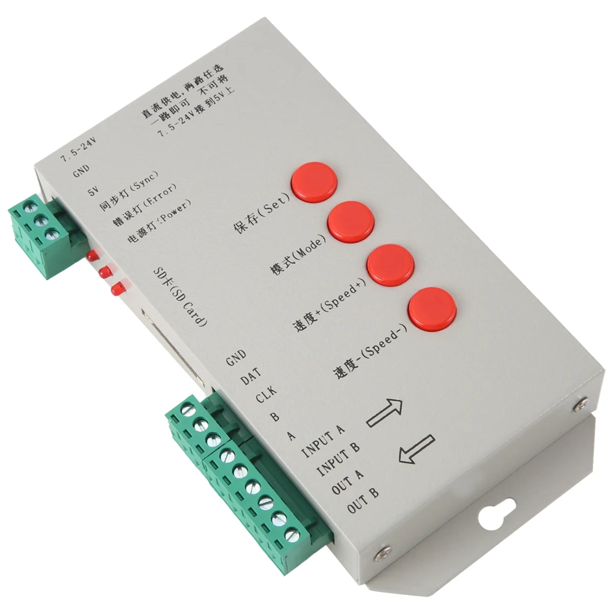 RGB LED Controller T1000S SD Karte 2048 Pixel Controller für WS2801 WS2811 WS2812B SK6812 LPD6803 LED Streifen LightB84B