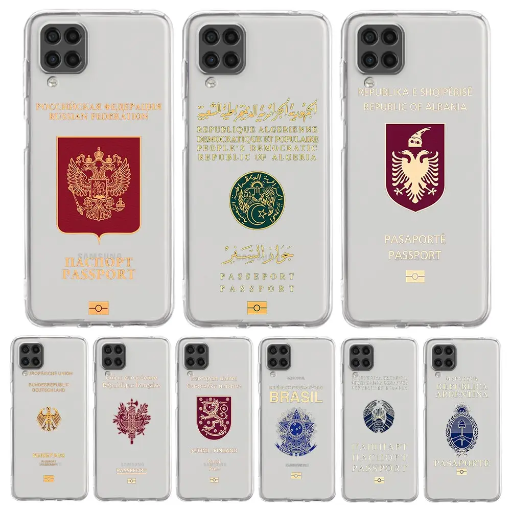 Algeria Russia Passport Phone Case For Samsung Galaxy A51 A71 A41 A31 A21S A11 A01 A03S A12 A23 A33 A32 A52 A53 A73 A13 5G Cover