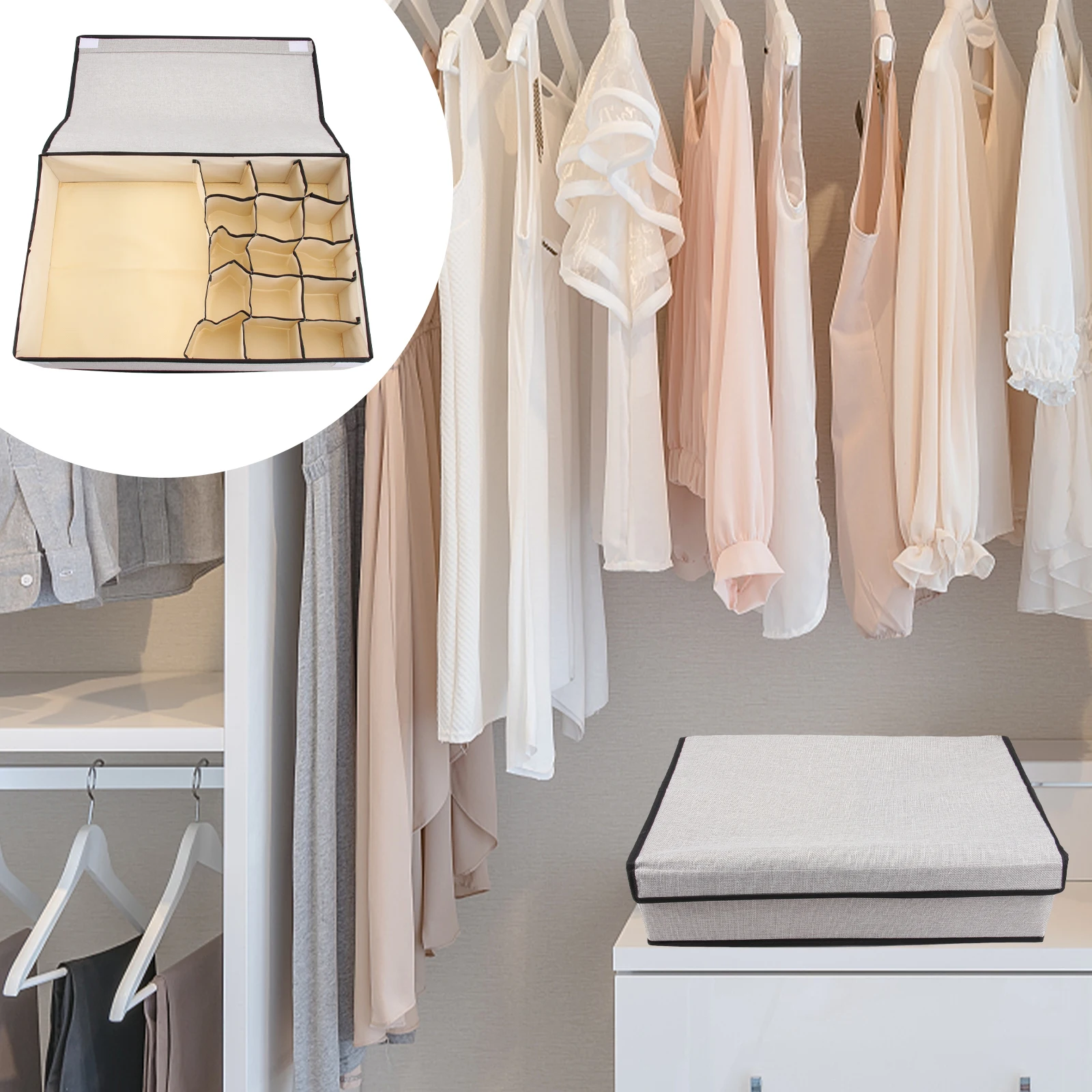 

Underwear Storage Box Creative Design Bin Socks Fabric Organizer Panties