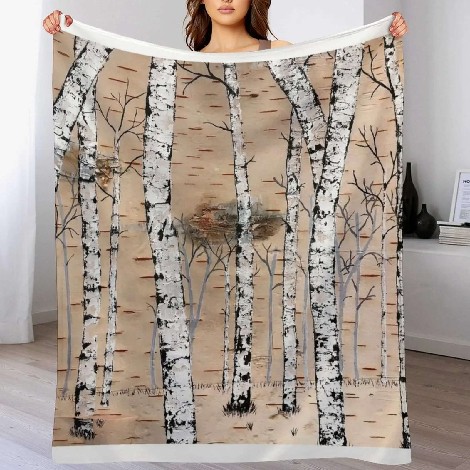 

Birch Tree Forest Throw Blanket bed plaid Beautifuls Blankets