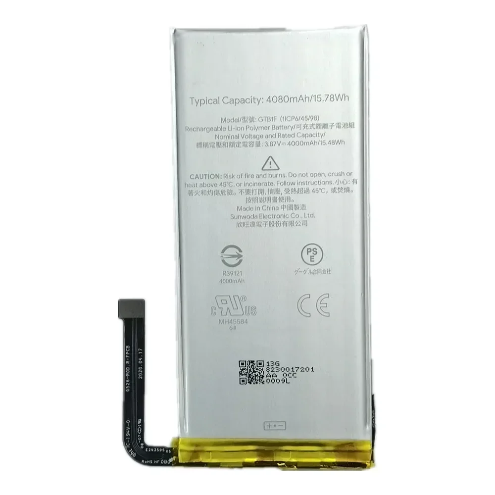 100% Original Battery GTB1F For Google Pixel 5 Pixel5 GD1YQ GTT9Q 4080mAh Mobile Phone Replacement Batteries Bateria + Tools image 2