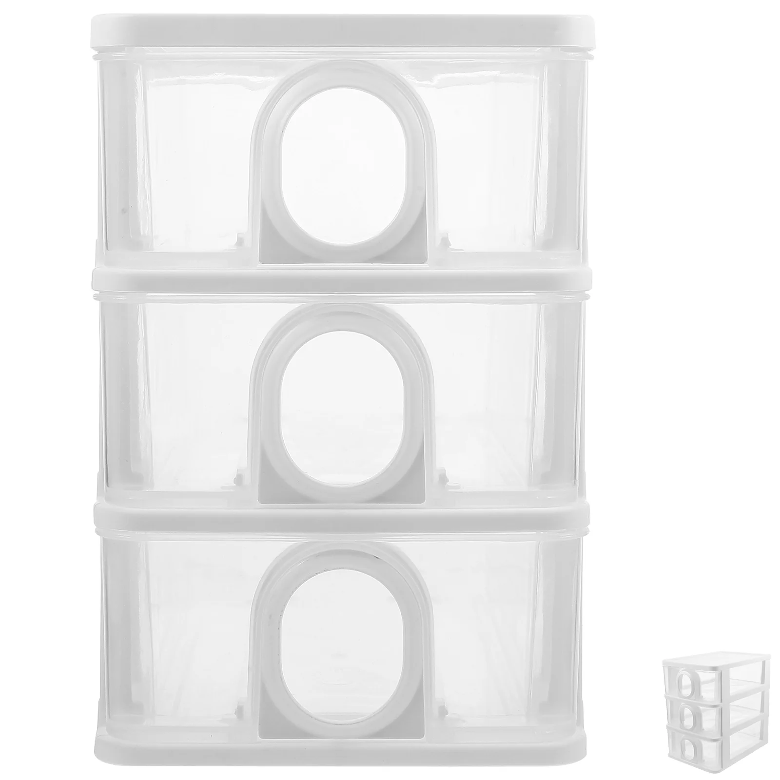 

Plastic Drawer Storage Box Desk Organizer 3 Layers Grey Transparent Stationery Office Plastic Storage Drawers Desktop Organzier