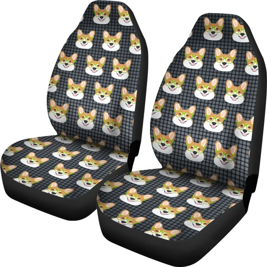 Pembroke Welsh Corgi Patterns Print Car Seat Covers Set 2 Pc, Car Accessories Seat Cover